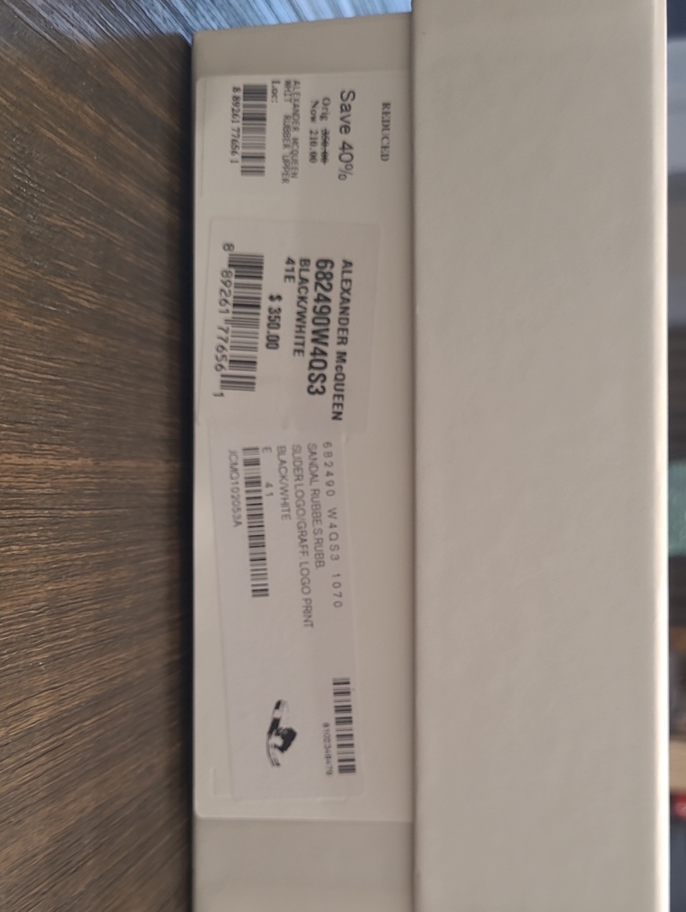 Alexander McQueen White Branded Shoe Box with Label
